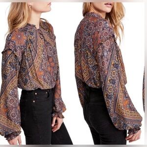 Free People Little Runaway Boho Blouse Size S